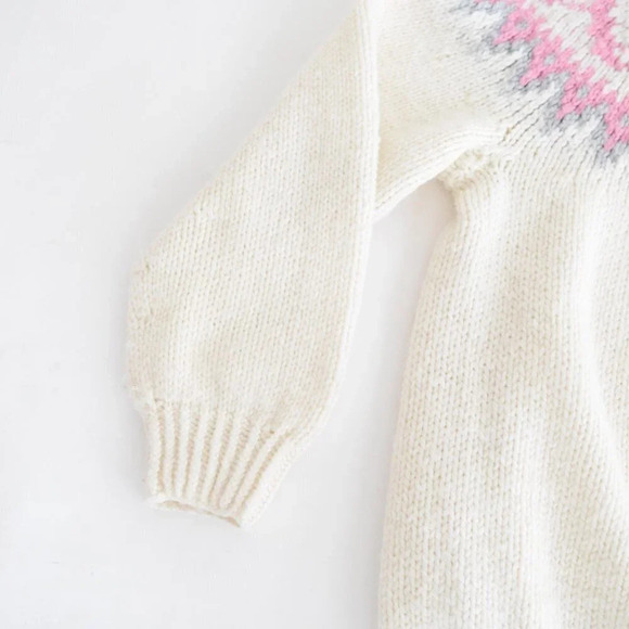 Vintage Handmade Cream Cowichan Chunky Fair Isle Icelandic Fisherman Cabincore M - Picture 8 of 12